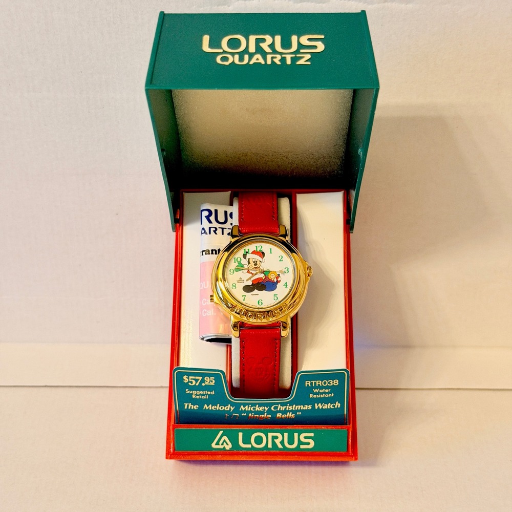 Lorus Disney Melody Mickey Christmas Watch Jingle Bells RTR038 Vintage New Box